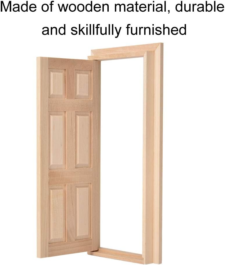1:12 Doll House Mini Wooden Door DIY Hollow Door Set Z5358