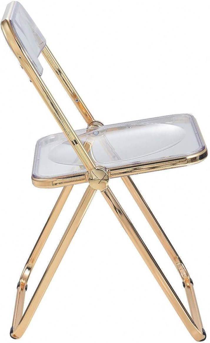 Folding Chair with Gold Metal Frame, Set of 4 D5335