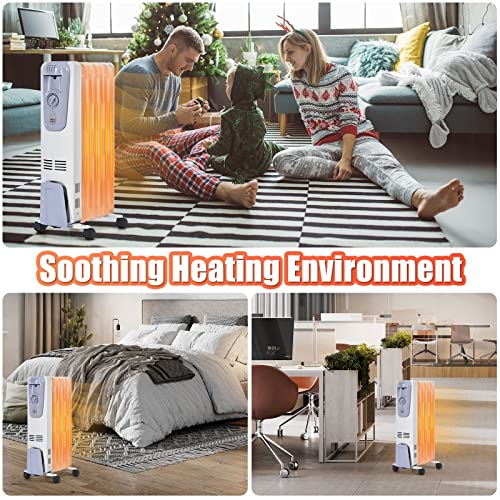 ARLIME 1500W Oil Filled Radiator Heater with Adjustable Thermostat E95032