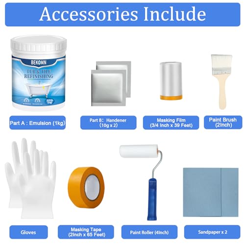 Tub and Tile Refinishing Kit, Odorless Water Based M9252