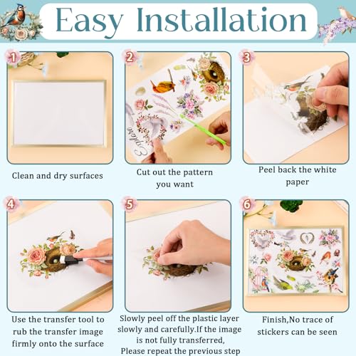 gisgfim 12 Sheets Rub on Transfers for Crafts and Furniture, 11.9 x 5.9 Inch U30735