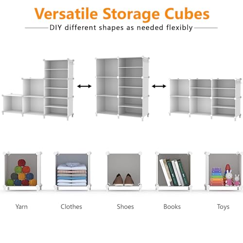 AWTATOS Closet Organizer 6 Cube Storage Shelves, White W271948
