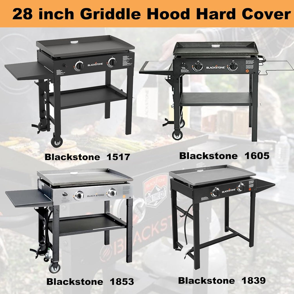 Blackstone 28 inch Hinged Lid Hard Cover Hood with Thermometer O3917