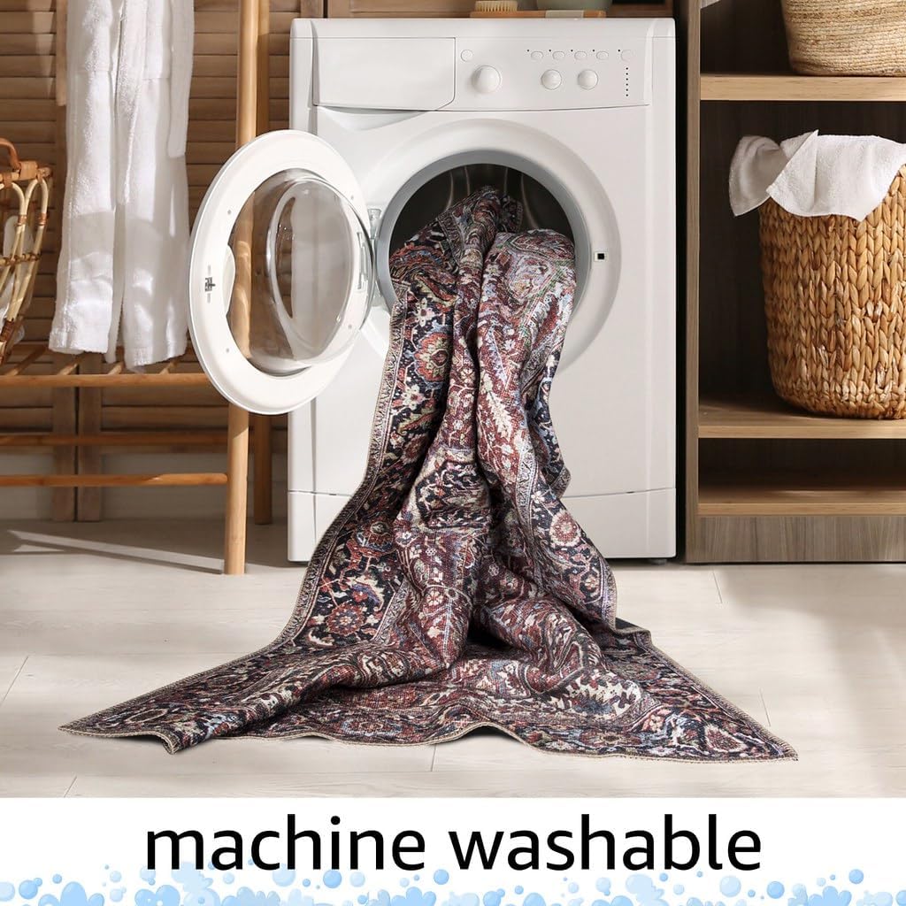 Keen Home Design Machine Washable Area Rug with Non-slip Backing, Vintage Moroccan, 5' x 7' M36954