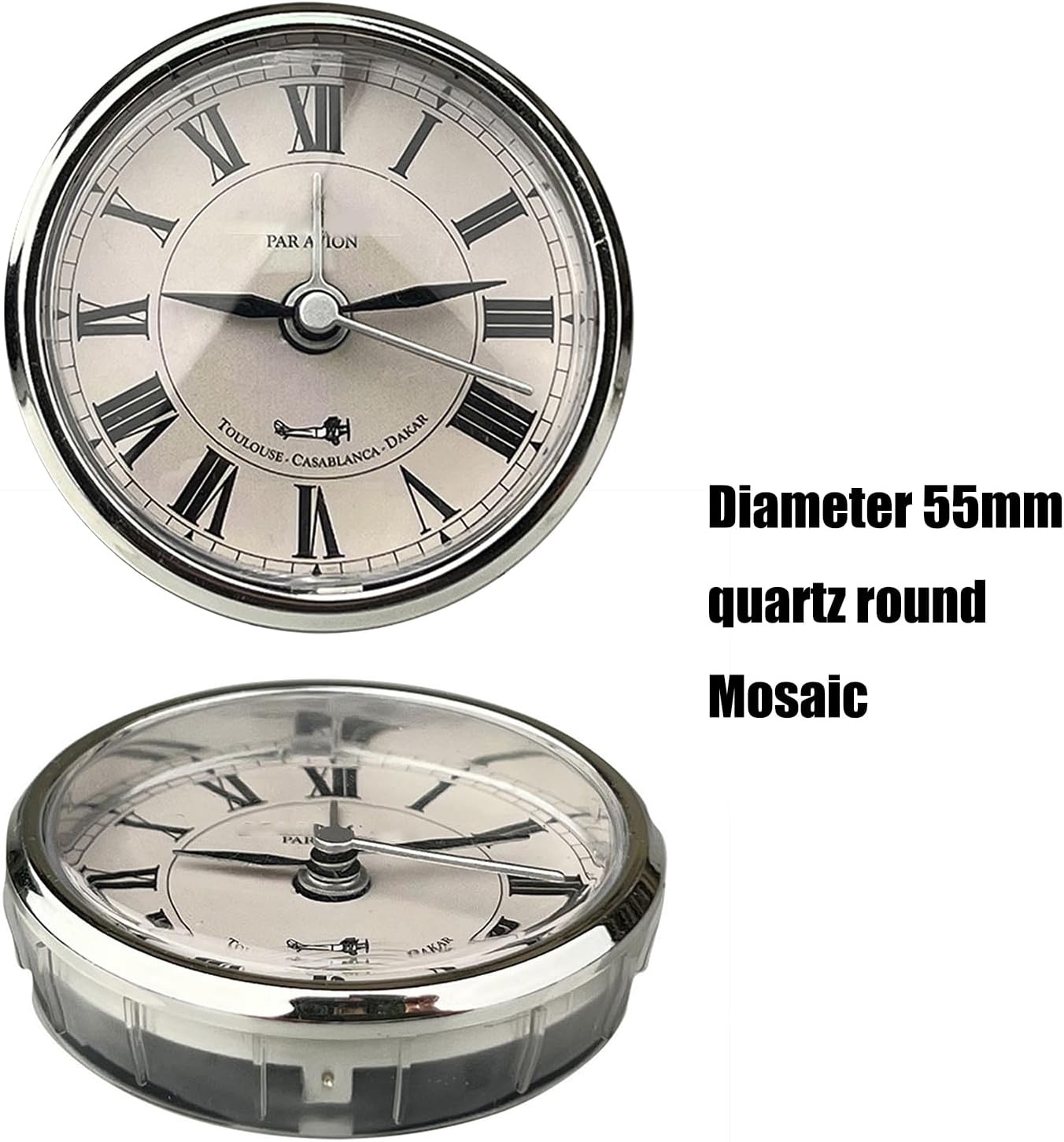 55mm Miniature Clock Face with Roman Numerals for Clock Repair J376