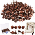300Pcs 9/16'' [14×20mm] Antique Upholstery Decorative Tacks Furniture Sofa Thumb Tacks Nails Pins Assortment Kit for Upholstered Furniture Cork Board - Red Copper
