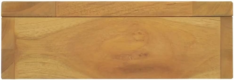 SecondBoy Natural Wood Grain Teak Wall Cabinet with Mirror Door N24854