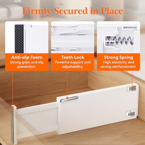 Lifewit 8 Pack Adjustable Drawer Dividers 5" High T2285