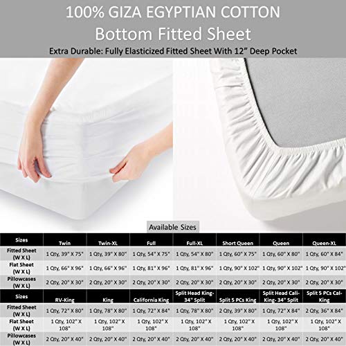 Giza Egyptian Dreams Queen Sheet Set, 1000 Thread Count Cotton, Sage Stripe, 4-PC F252