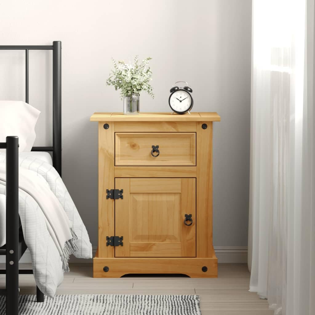 Corona Range Mexican Pine Bedside Cabinet Nightstand Q261341