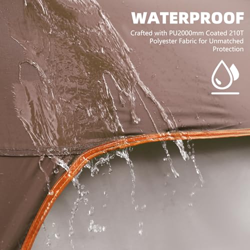 6 Person Pop-Up Camping Tent Waterproof Windproof with Carry Bag T8809
