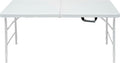 Folding Table 4 Foot Portable, Plastic Foldable Table Adjustable Height with Carrying Handle for Dining, Picnic, Party, Camping