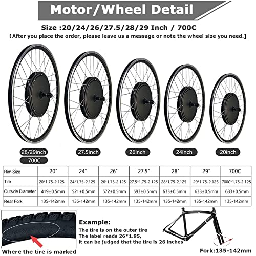 48V 1500W Electric Bicycle Conversion Kit, Rear Wheel Motor, 20 inch R9388