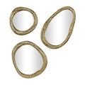 Deco 79 Aluminum Metal Abstract Room Wall Mirror Entryway Mirrors, Set of 3 Wall Mounted Mirrors 23", 20", 15"H, Silver