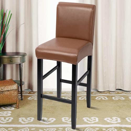 SearchI Waterproof PU Bar Stool Covers Set of 2, Removable Washable, for Kitchen Dining K417470