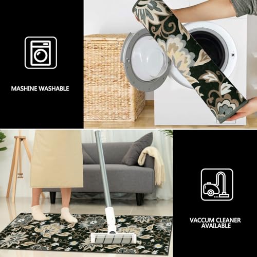 Homcomoda Kitchen Mats 3 Piece Set Non Slip Washable Floral Floor Mats G9404