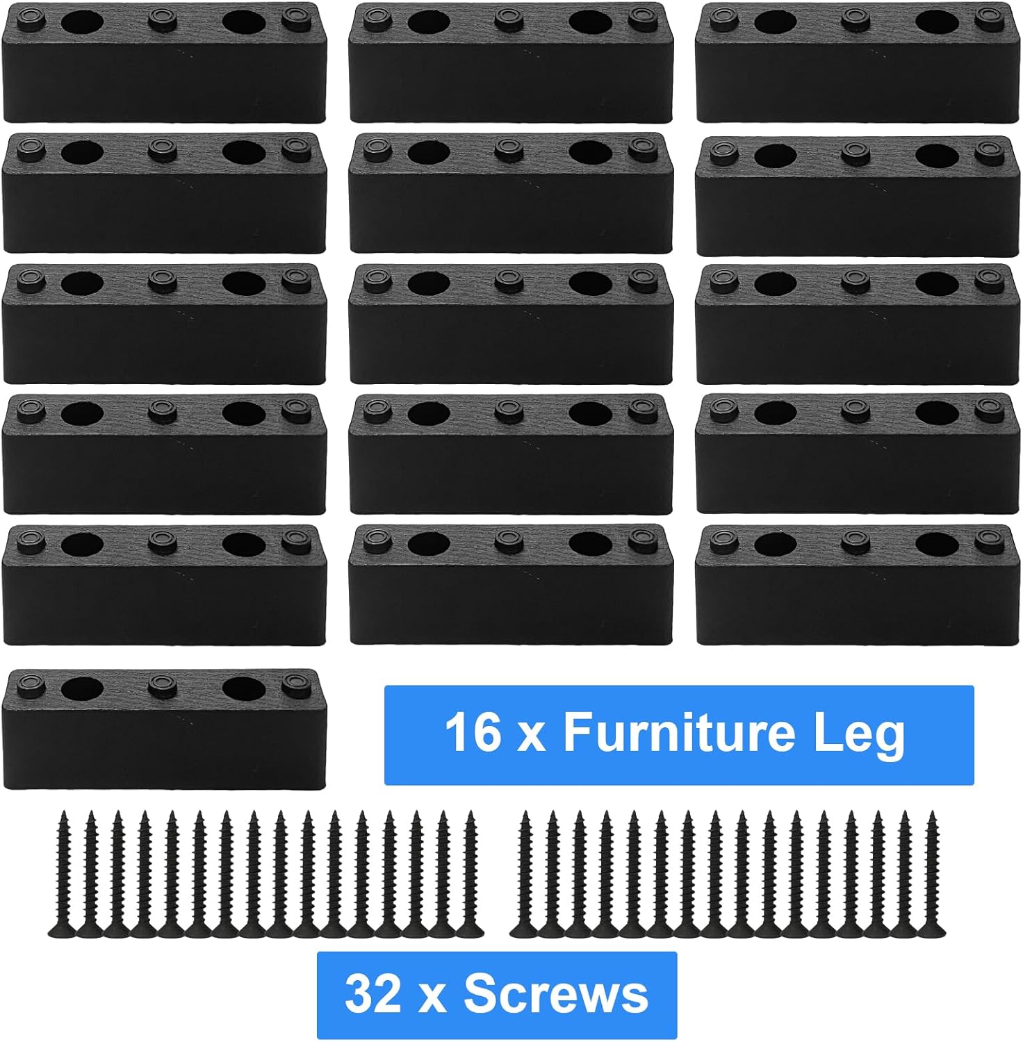 Set of 16 Furniture Legs Kit, 4.7 Inch Modern DIY Risers with Screws I184546