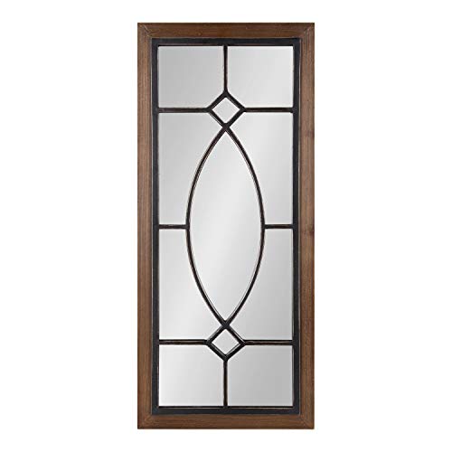 Kate and Laurel Bakersfield Farmhouse Wall Mirror, 13 x 30, Black D8103