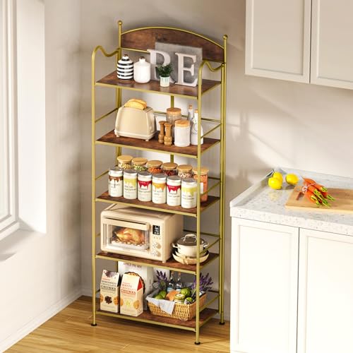 Folding Bookshelf 5 Shelf Black Industrial Bookcase U707