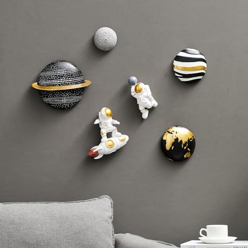 4Pcs Outer Space Planets Wall Decor 3D Sculptures for Kids Room X88172
