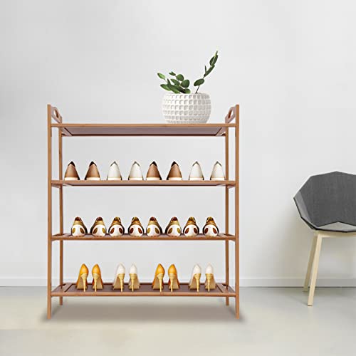 DNYSYSJ Bamboo Shoe Rack Organizer 5-Tier Freestanding Storage Shelf (Brown) O985060