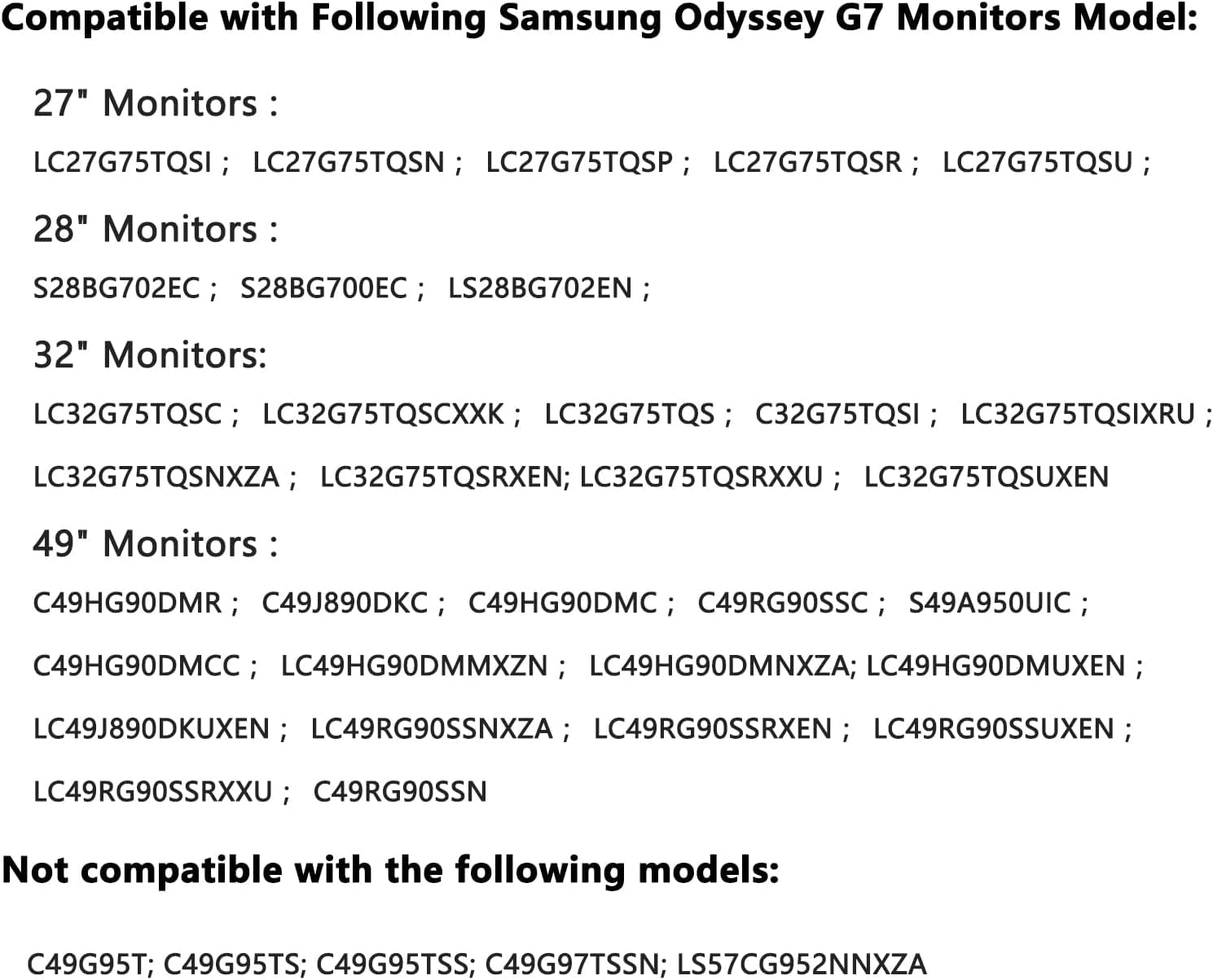 Samsung Odyssey G6 G7 Wall Mount Adapter Bracket BN96-42913A BN61-14898A W627