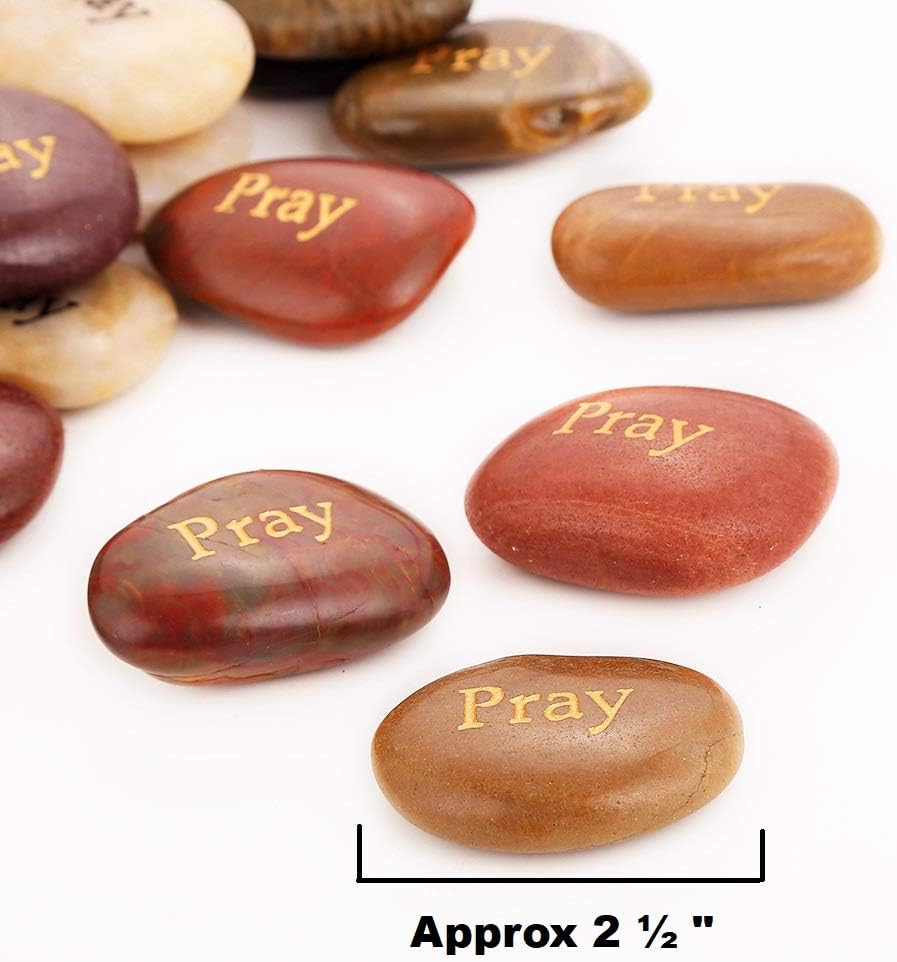 Pray Stones Engraved Rocks Inspirational Gifts Bulk 2"-3" H518
