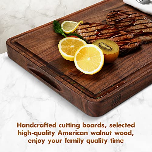 AZRHOM Extra Large Walnut Wood End Grain Cutting Board with Juice Groove G469201