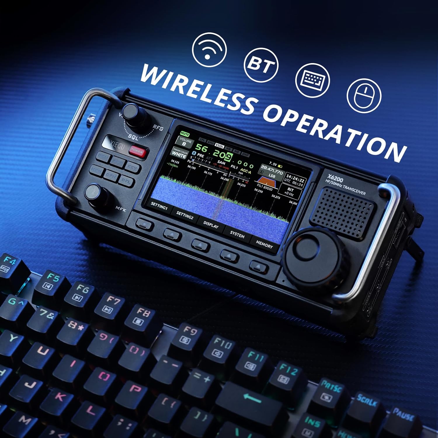 Xiegu X6200 HF Radio Transceiver, Portable with RF Direct Sampling, 3200mAh Battery J20506