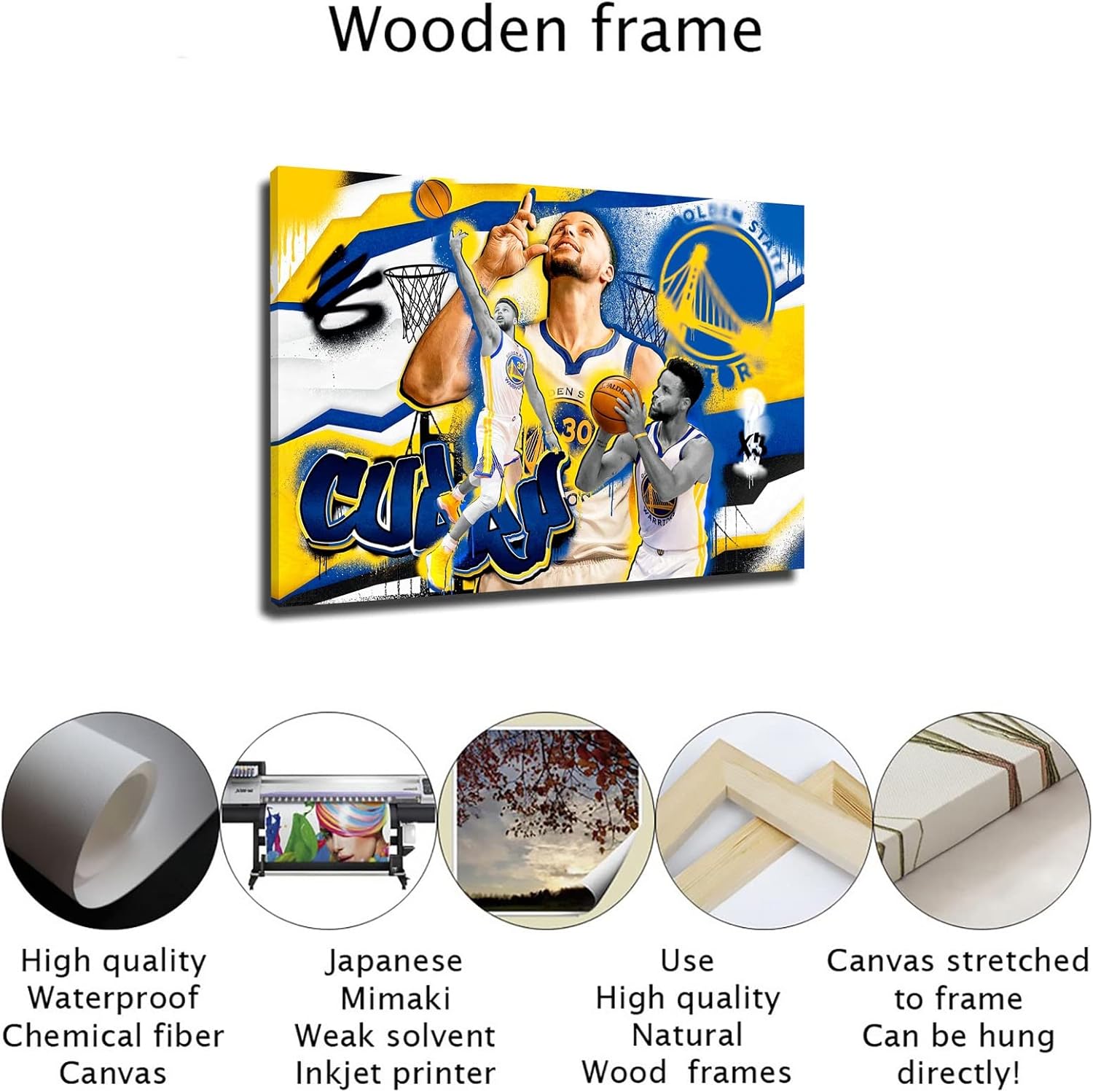 Stephen Curry Poster Canvas Wall Art 16x24 Framed Z2474