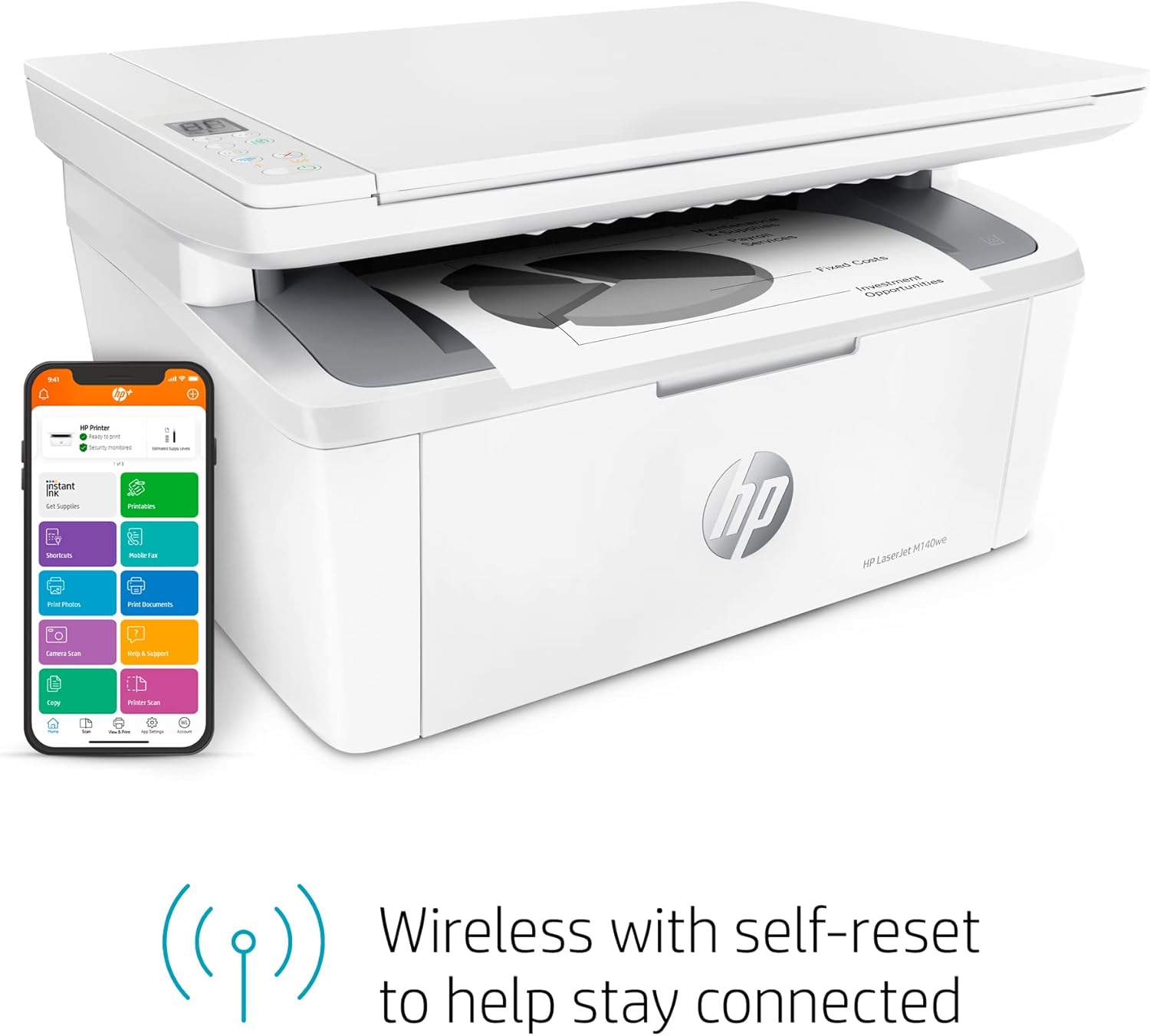 HP LaserJet MFP M140we All-in-One Wireless Black & White Printer with HP+ and 6 Months Instant Ink V3159