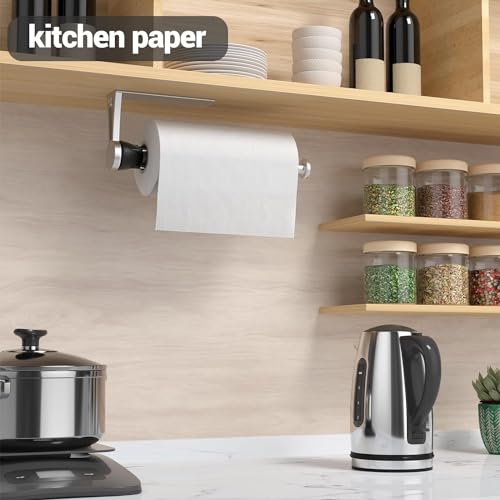 Paper Towel Holder Under Cabinet with Damping Effect, Wall Mount I679