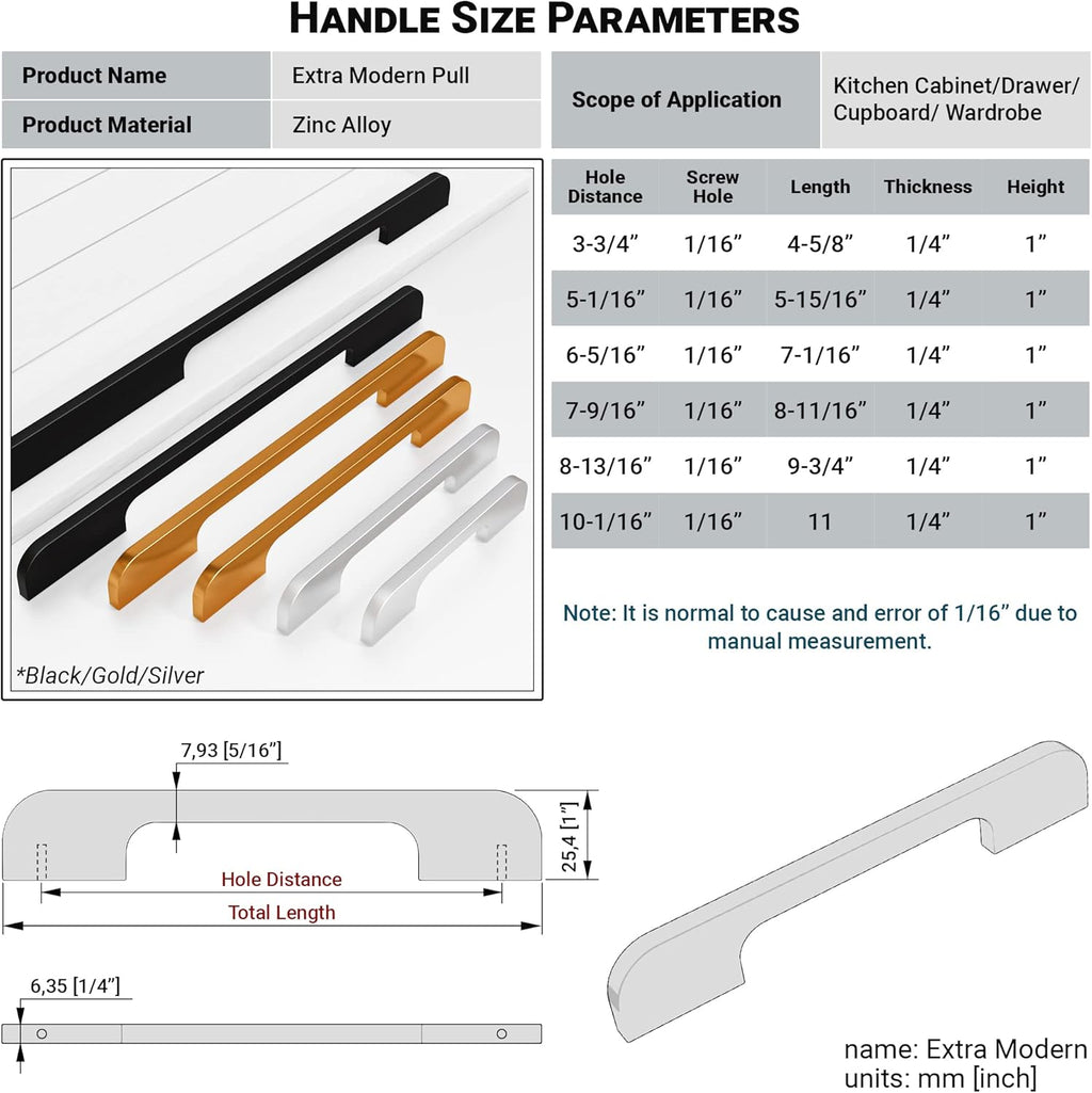 Solid Aluminum Cabinet Handles Modern Silver 45 Pack C36715