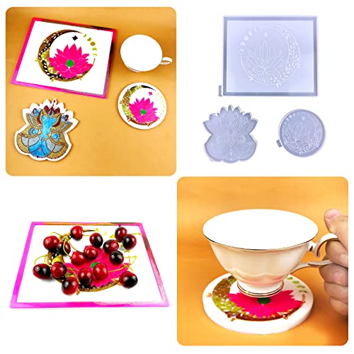 Crystal Epoxy Silicone Tray Mold Resin Placemat U1329