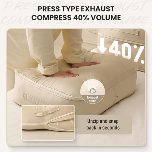 Heavy Duty Compression Storage Bag for Quilts and Clothes, Gray Large B24181