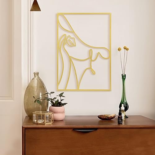 KISPATTI 4Pcs Black Metal Wall Art Minimalist Decor T2971