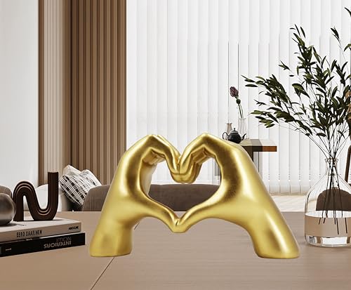 Heart Shape Statue Silver Home Decor for Living Room Table Office E6015