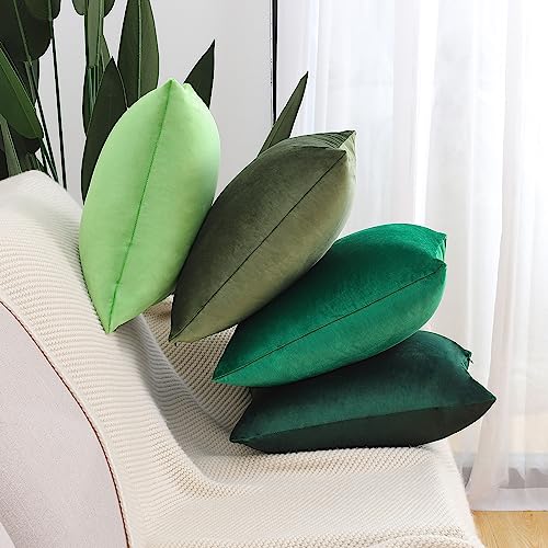 MADIZZ Set of 4 Velvet Decorative Throw Pillow Covers 18 x 18 Inch N84079