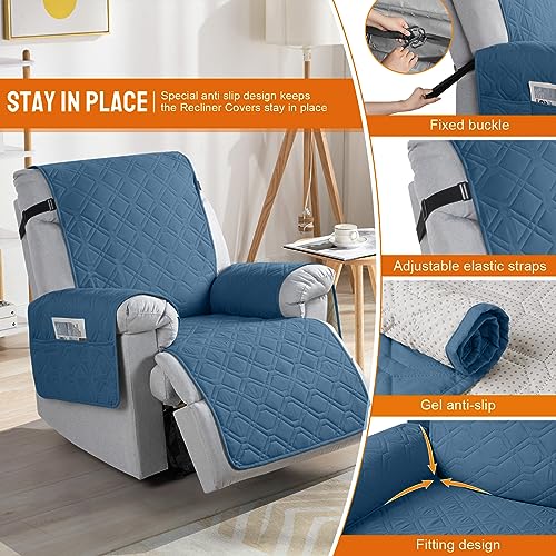 Waterproof Recliner Chair Cover Non-Slip Washable with Pocket for Pets S534