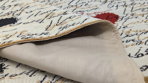 Tache Valentine Placemats Heart Placemat Beige Vintage Farmhouse Woven Tapestry Set of 4 M759