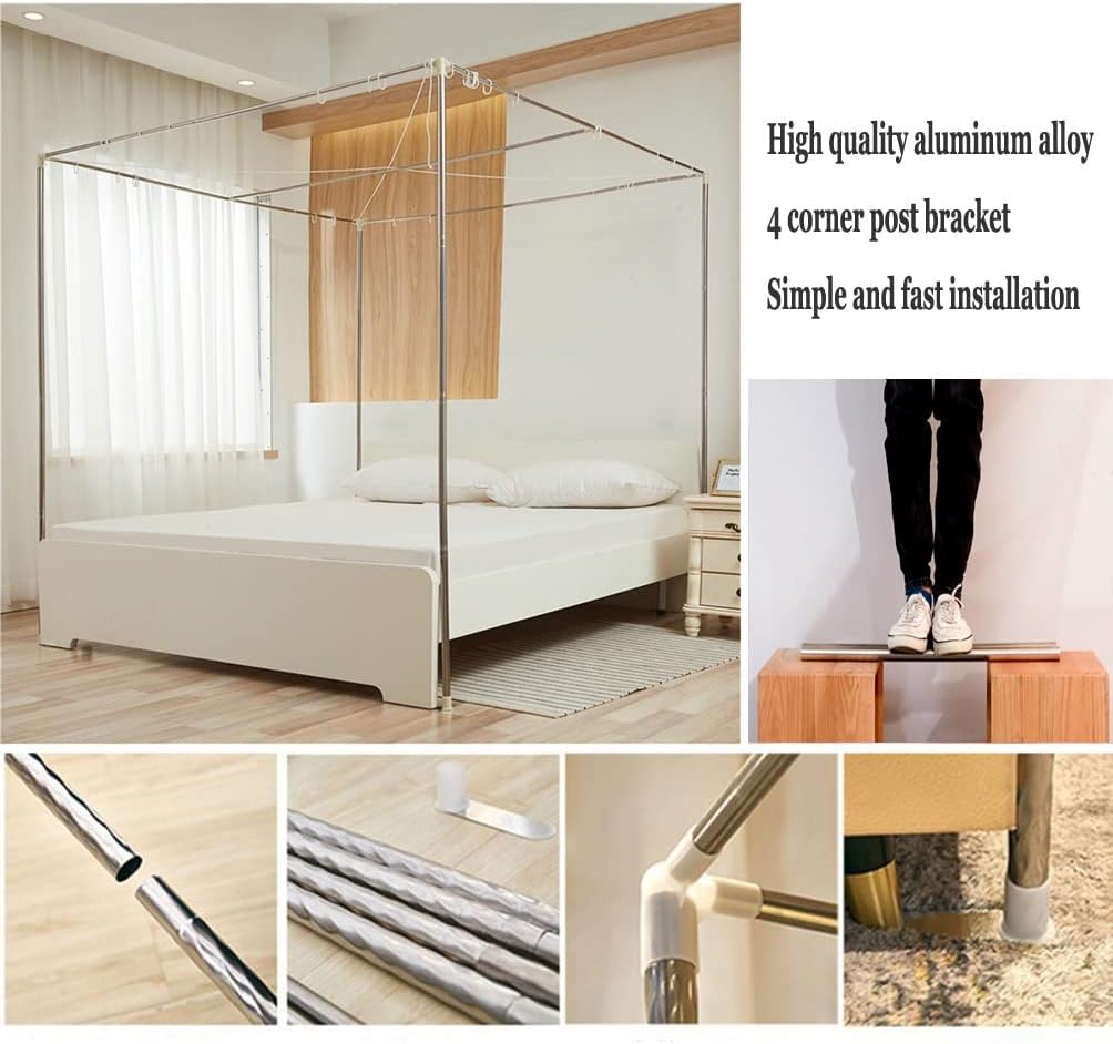 4 Corner Post Bed Canopy, Princess Room Bed Curtain Mosquito Net, Twin Queen King Q61830