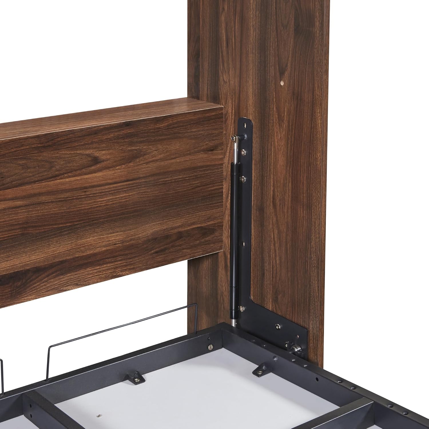 Twin Size Murphy Wall Bed with Cabinet and Storage Drawers, White R7825