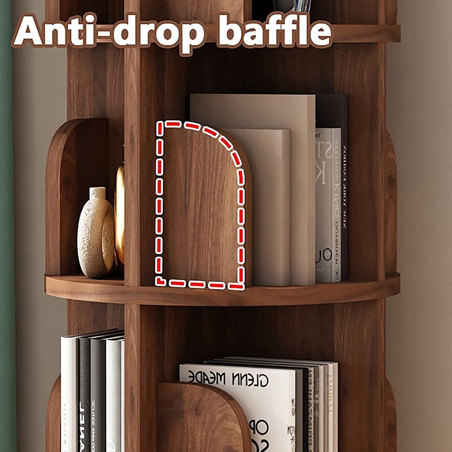 NeziH Flexible Solid Wood 5-Tier Standing Bookcase H422