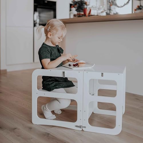 Kitchen Tower Montessori Foldable Step Helper for Children, Black I961