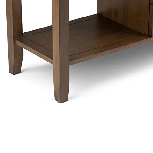 SIMPLIHOME Redmond Solid Wood 54" Console Sofa Table with Storage, Hickory Brown V557618