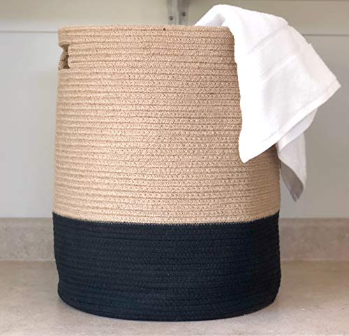 Large Cotton Storage Basket for Living Room Laundry Hamper A915