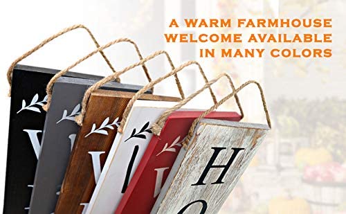 Tall Outdoor Welcome Sign for Porch, Modern Farmhouse Wooden Decor (Brown) B399