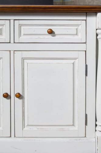 Homestyles Monarch Kitchen Island Set with 2 Stools, Off-White L666890