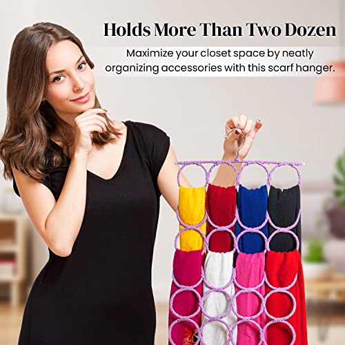 Scarf Hanger 28 Rings for Scarves, Shawls, Belts & Accessories (Black) K298324