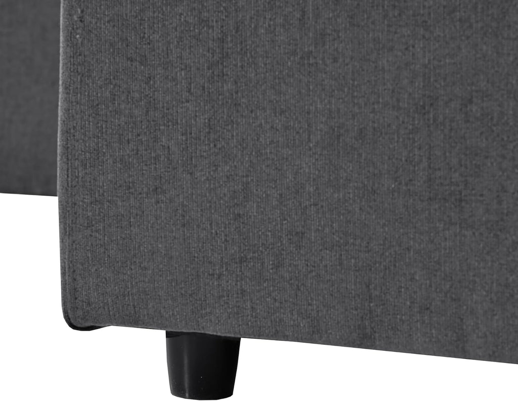 Deep Seat Convertible Modular Sectional Sofa with Movable Ottoman, 7 Seater Polyester Upholstery H8701